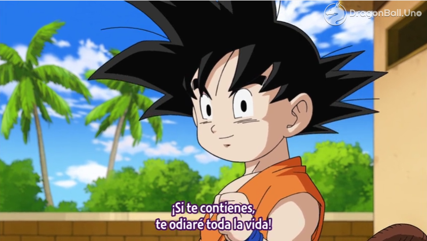 Krilin y goku chocan los puños en DBS